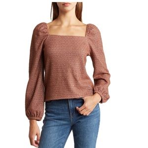 Madewell jacquard puff sleeve top
